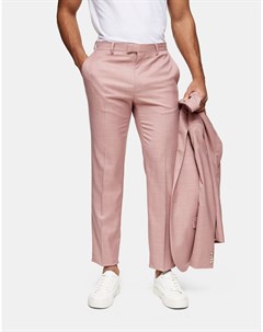 Розовые узкие брюки Topman