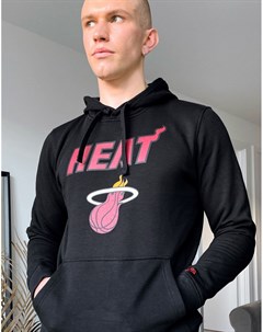 Черное худи с логотипом надписью Heat NBA Miami New era