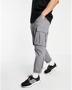 Серые свободные брюки карго в спортивном стиле Topman