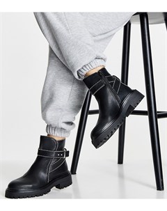 Черные походные ботинки на шнуровке для широкой стопы Aura Asos design