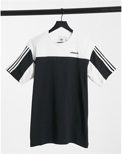 Черно белая футболка с короткими рукавами Adidas originals