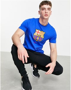 Голубая футболка с гербом ФК Барселона FC Barcelona Crest Nike football