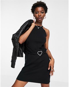 Облегающее платье мини черного цвета Love moschino