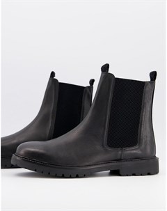 Черные кожаные ботинки челси H by hudson