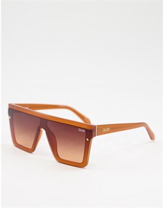 Женские коричневые солнцезащитные очки с плоским верхом Quay Hindsight Quay australia