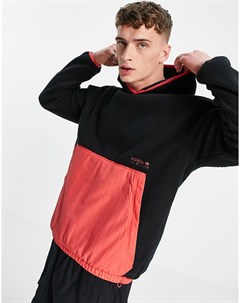 Флисовый худи черного цвета с контрастным карманом Adventure Adidas originals