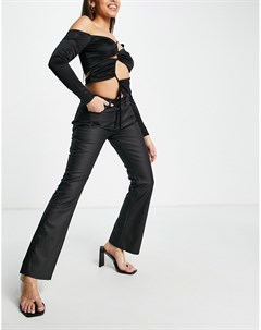 Черные расклешенные джинсы с низкой посадкой и покрытием Asos design