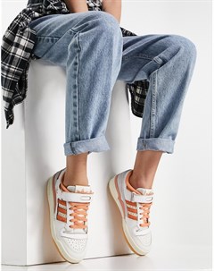 Белые низкие кроссовки с отделкой выгоревшего оранжевого цвета Forum 84 Adidas originals