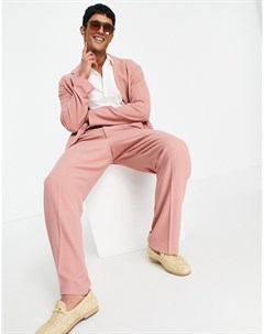 Пастельно розовые классические брюки из мягкого крепа с широкими штанинами Asos design
