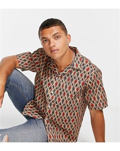 Рубашка свободного кроя с отложным воротником и мозаичным принтом эксклюзивно для ASOS Selected homme