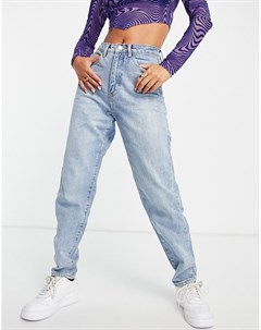 Выбеленные голубые джинсы в винтажном стиле Riot Missguided