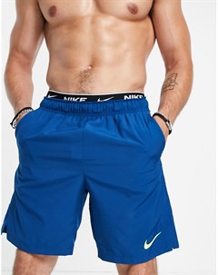 Голубые тканевые шорты Flex Nike training
