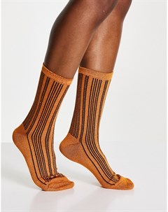 Оранжевые носки в полоску Femme Selected
