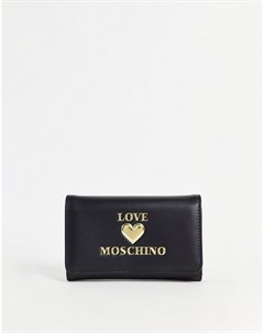 Черный кошелек с логотипом Love moschino