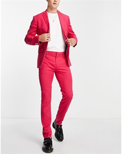 Ярко розовые зауженные брюки Topman