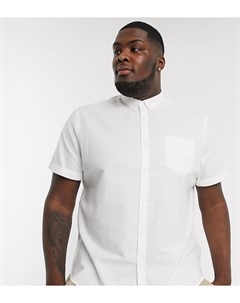 Белая оксфордская рубашка с короткими рукавами Plus New look