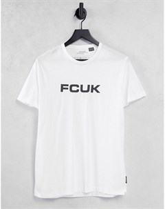 Белая футболка с логотипом FCUK French connection