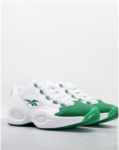Низкие кроссовки белого и зеленого цветов Classic Question Low Reebok