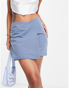 Голубая мини юбка с запахом от комплекта x Yasmine Chanel In the style