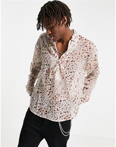 Свободная полупрозрачная рубашка с леопардовым принтом Asos design
