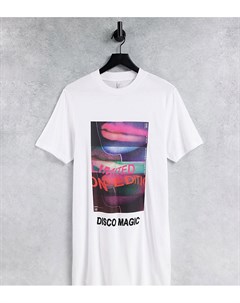 Белое платье футболка с графическим принтом Disco Magic Asyou