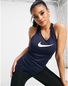 Темно синяя майка с логотипом галочкой Balance Nike training