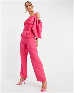 Ярко розовые классические брюки от комплекта Yaura