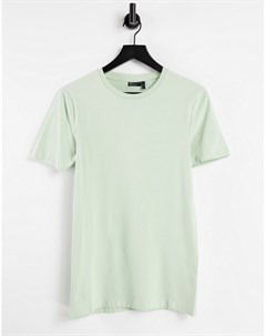 Светло зеленая облегающая футболка из органического хлопка с круглым вырезом Asos design