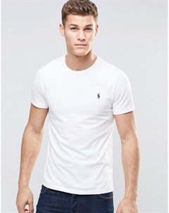 Белая облегающая футболка с круглым вырезом Polo ralph lauren