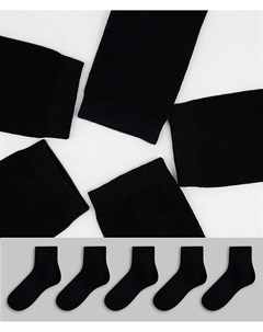 Набор из 5 пар черных носков из органического хлопка Polly Monki