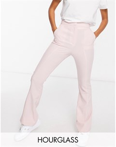 Узкие расклешенные брюки розового цвета со швами Hourglass Asos design