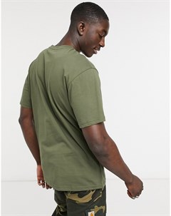 Oversized футболка цвета хаки из органического хлопка Only & sons