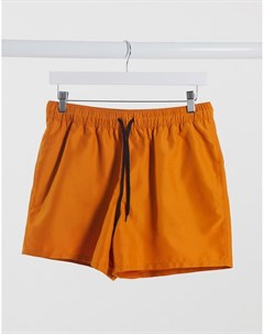 Оранжевые короткие шорты для плавания Asos design