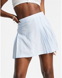 Теннисная юбка с эффектом стирки с однотонным дизайном и в полоску Asos design