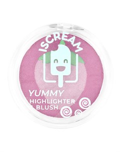 Хайлайтер румяна YUMMY 2 в 1 тон 04 strawberry boom Iscream