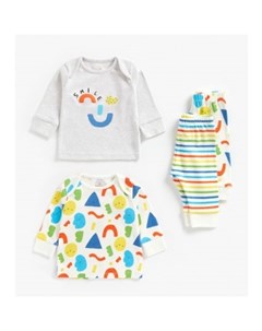 Пижамы Улыбнись 2 шт серый белый Mothercare