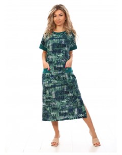 Платье трикотажное Женовева зеленое Инсантрик