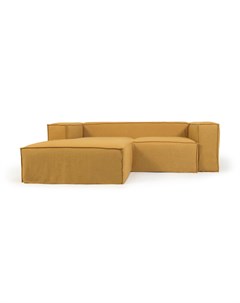 Угловой диван blok с левым шезлонгом желтый 240x69x174 см La forma