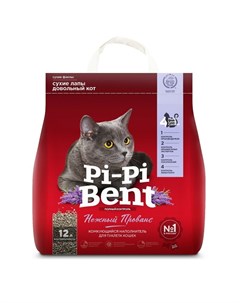 Нежный Прованс комкующийся наполнитель для кошачьих туалетов 5 кг Pi-pi bent