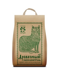 Древесный впитывающий наполнитель для кошачьих туалетов 25 л Noname (без бренда)