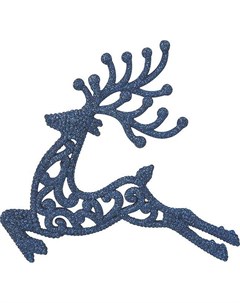 Набор елочных украшений Рождественские олени синие 13 5 см 6 шт Без бренда