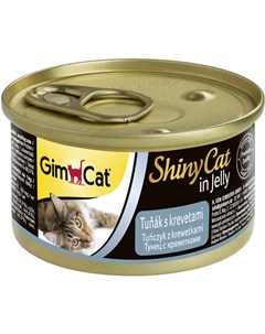 Консервы ShinyCat для взрослых кошек 70 г Тунец с креветками Gimcat