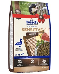 Сухой корм Sensitive с уткой и картофелем для собак 3 кг Bosch