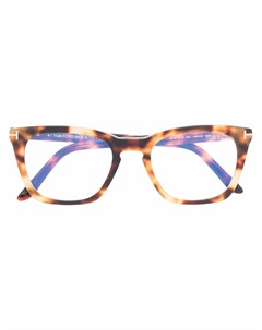 Очки в прямоугольной оправе черепаховой расцветки Tom ford eyewear