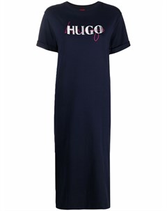 Платье футболка миди с логотипом Hugo