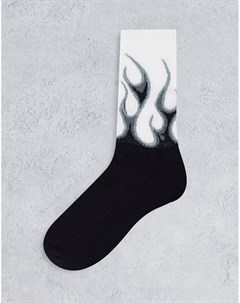 Спортивные носки с монохромным узором пламени Asos design