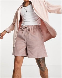 Широкие вельветовые шорты розового цвета Asos design