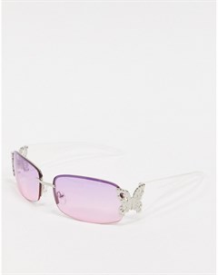 Солнцезащитные очки в стиле 90 х с бабочками по бокам Asos design
