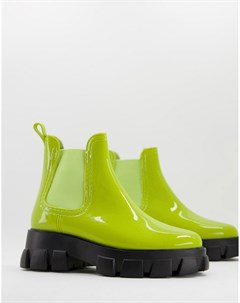 Непромокаемые ботинки челси цвета лайма на массивной подошве Giana Asos design