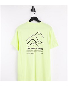 Желтая футболка с принтом гор эксклюзивно для ASOS The north face